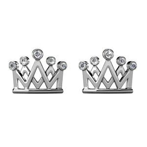 Silver‎ Princess Crown Stud Earrings With Australian Crystals